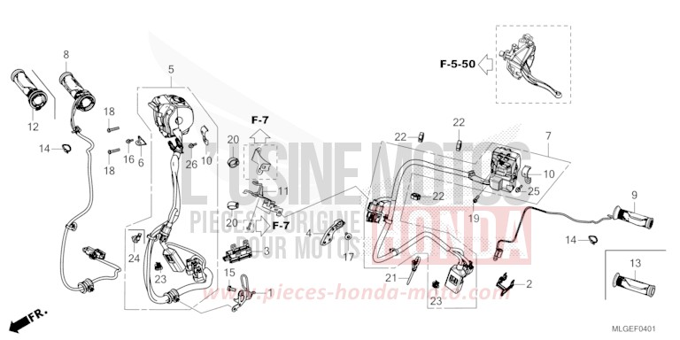 SCHALTER/KABEL (DCT) von Africa Twin DCT PEARL GLARE WHITE (NHB53H) von 2023